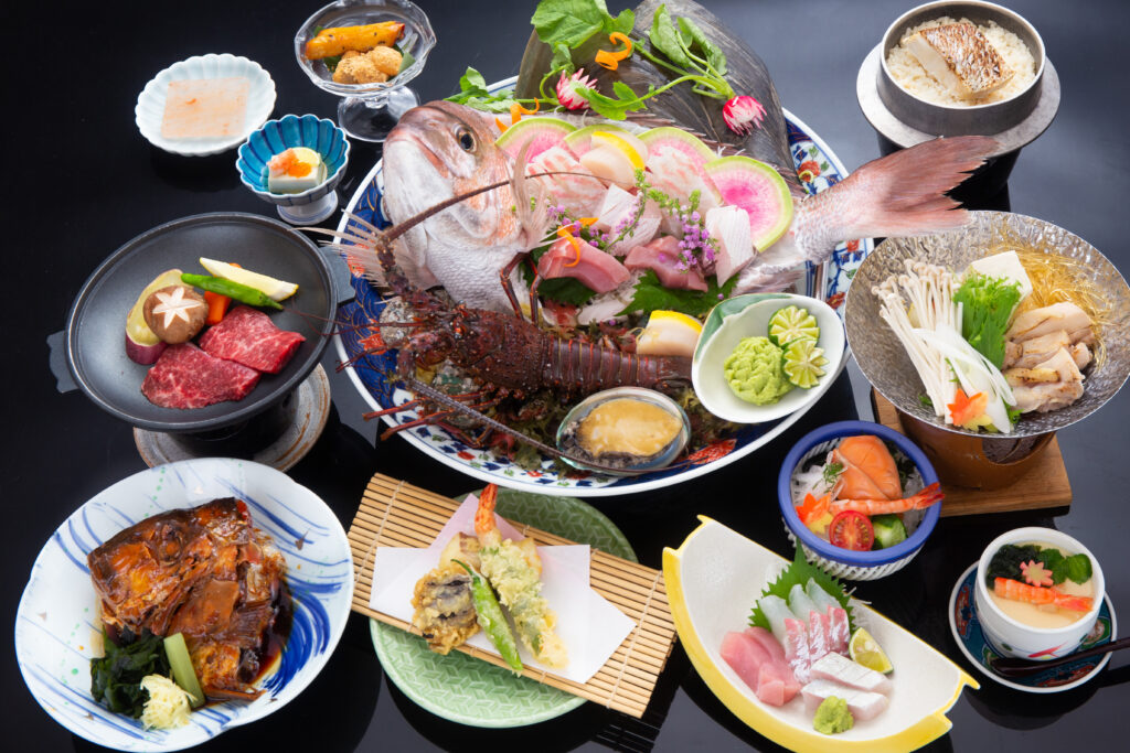 伊勢海老・あわび・鳴門鯛・阿波牛・阿波尾鶏会席