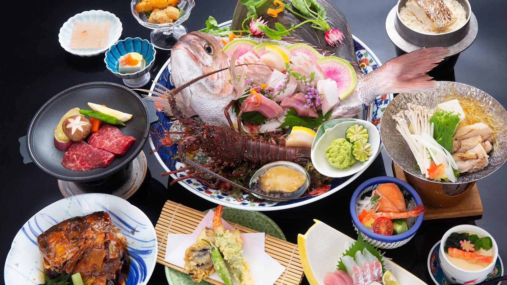 伊勢海老を含む会席料理
